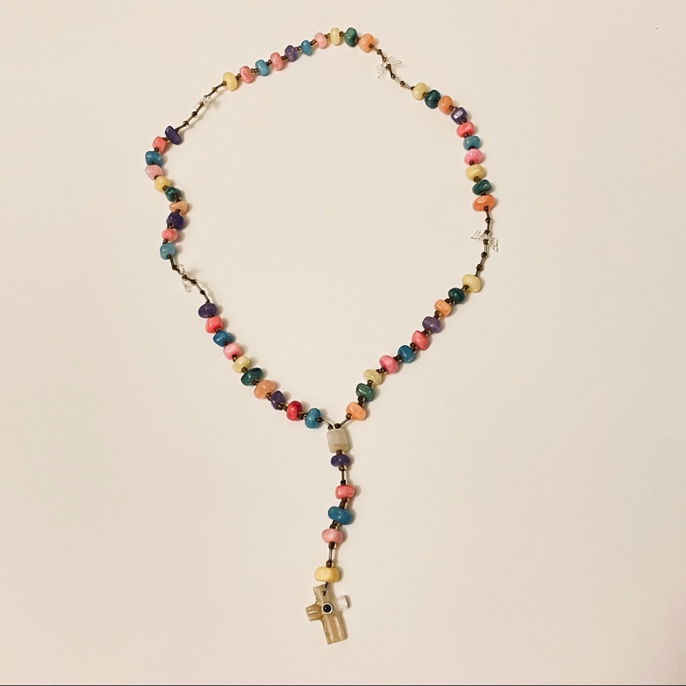 Crystal Rhinestone Rosary Multi Color Handmade - Picture 3 of 7